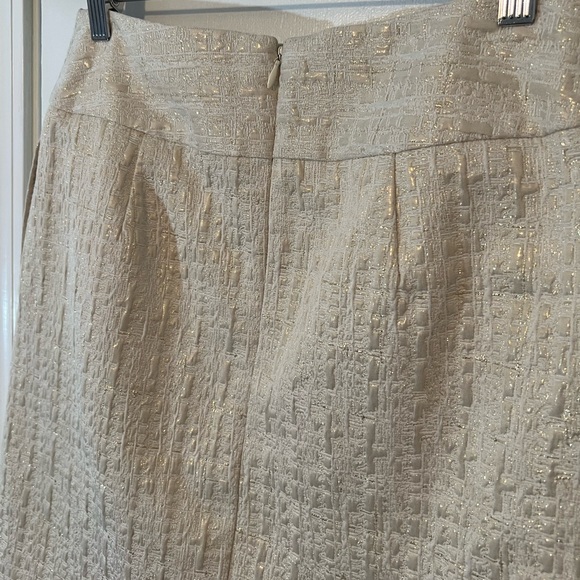 White/Gold Shimmery Skirt with Pockets - Cotton Blend - Size 4 ✨ - Picture 5 of 6